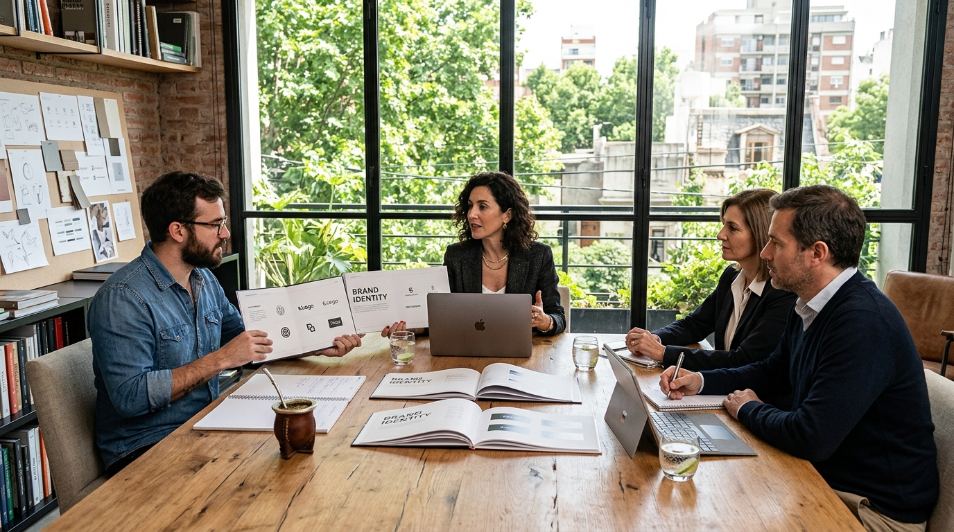 Reunión de estrategia de marca en KinJens