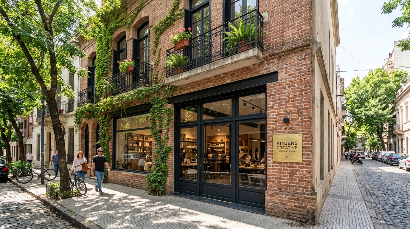 Fachada del estudio KinJens en Palermo Soho